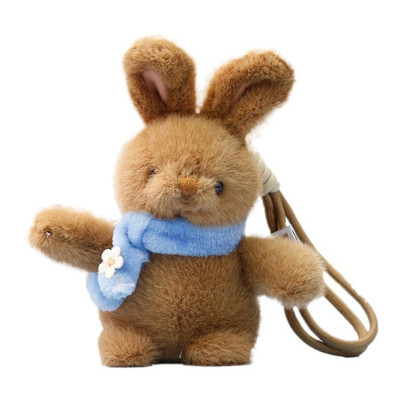 Plush Rabbit Scarf Doll Keychain Toy Animal Pendant Backpack Decoration Gift