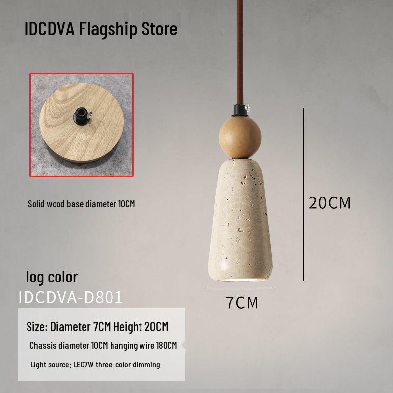 

High-End Yellow Dongshi Mid-Century Wabi-Sabi Bedside Pendant Light for Bedroom, Homestay, and Retro Store Entrances.