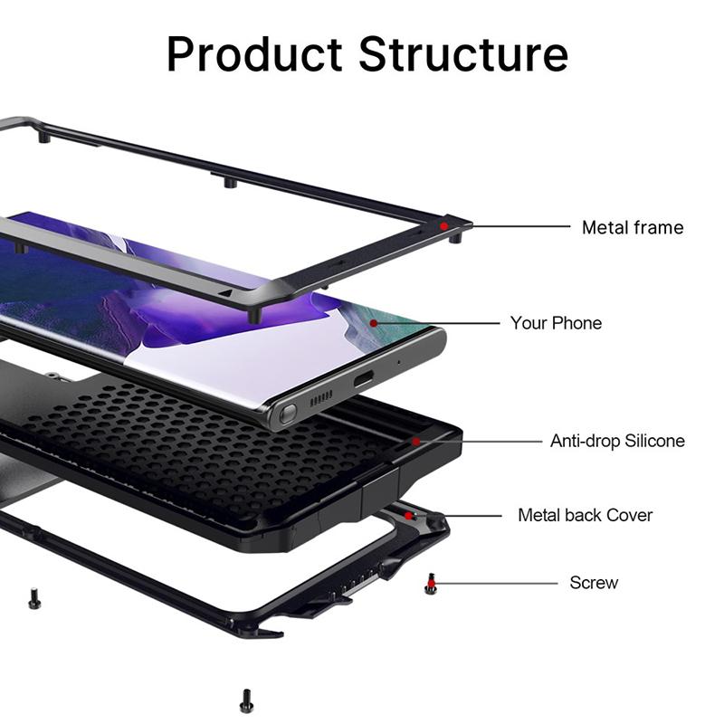 Luxury 360°Full Body Protection Metal Armor Shockproof 3-in-1 Bumper Phone Case For Samsung S25 Ultra S23 S21 S22 S24 Ultra Plus