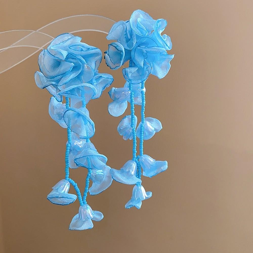 1 Pair Temperament Vacation Flower Eardrops with Beads Tassel Women Seaside Earrings  Birthday