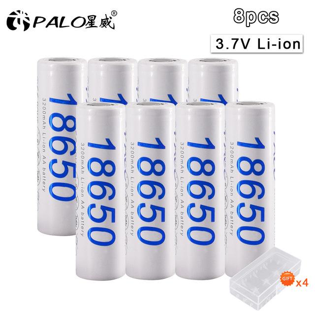PALO 3.7V 3200mAh 18650 LI-ION Lithium Rechargeable Battery For Flashlight Toys Flashlight Electronic Scooter LED Flashlight Lamp Lighting