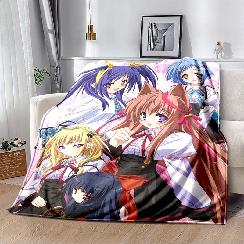 Clannad Anime Girl Character Flannel Throw Blanket, Soft Warm Blanket for Sofa Bed Home Decor