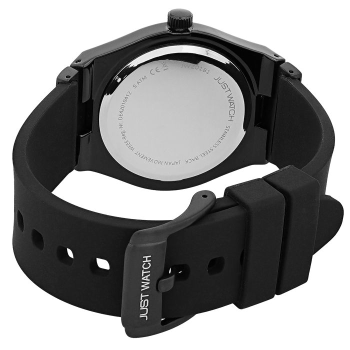 Watch - Alf - Men's - 41 Mm Black Case - 22 Mm Silicone Strap - 5 ATM Water Resistance