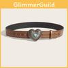 Love Heart Buckle Faux Leather Belt For Women Men Summer Fashion Accessory
