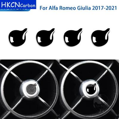 For Alfa Romeo Giulia 2017 2018    Car Accessories Piano Black Interior Air Outlet Cover Trim Sticker Modification
