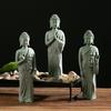 Thailand Buddha Garden Statue  Fish Tank Decoration Buddhism Figurine Desk Tablescape Decor Home Zen Statue Green Sabdstone