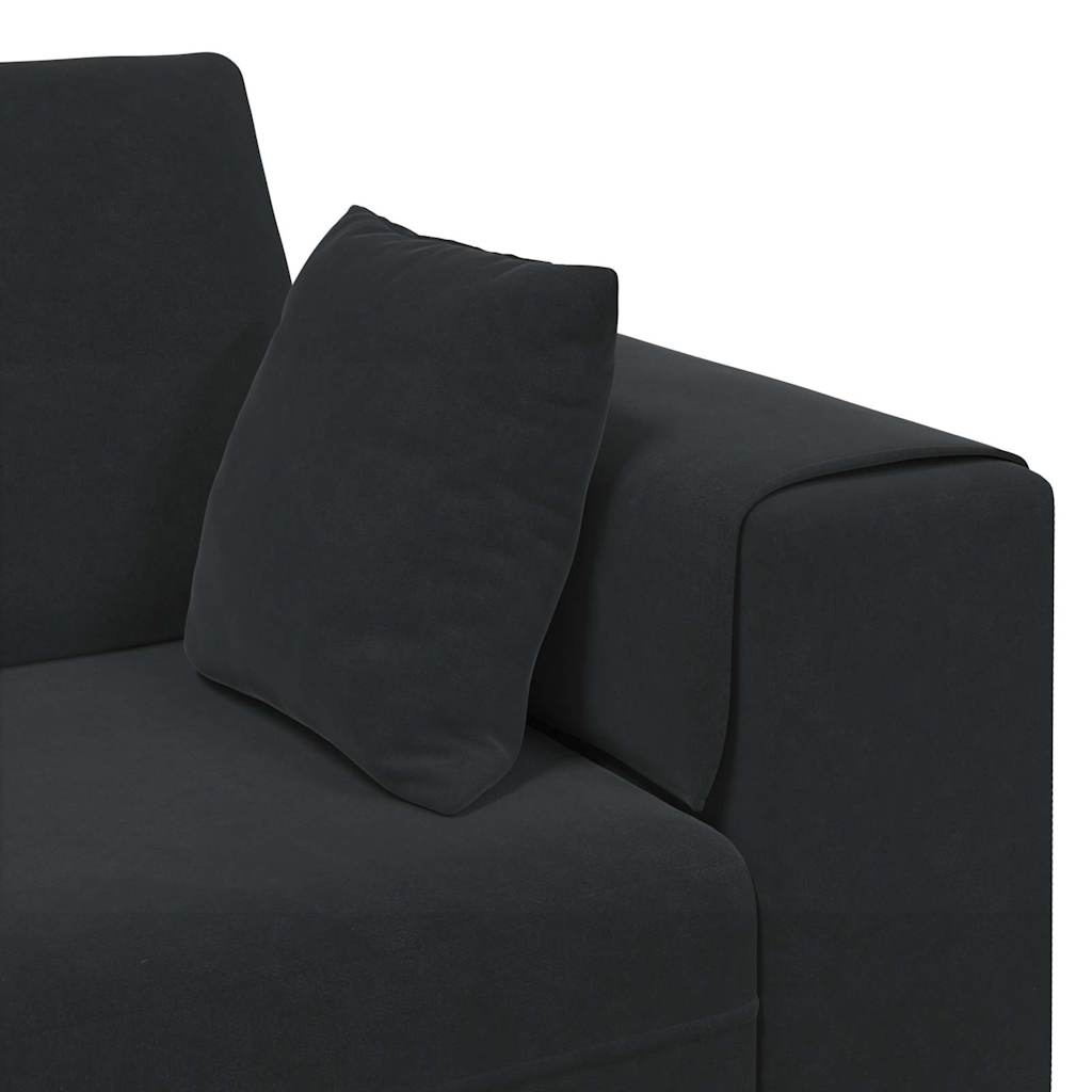 Black Sofa 250 X 77 X 76 Cm Velvet