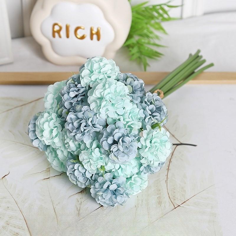 27Heads 30cm Artificial Hydrangea Bouquets Fake Flowers Bridal Bridesmaid Holding Flowers Photograph Props Wedding Party Garden Home Decoration