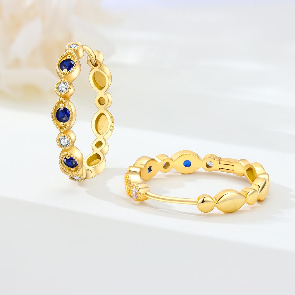 Orstarry S925 Silver Earring Versatile Purple Blue Green Zircon Earrings Gold Plated Earrings Women Birthday Gifts