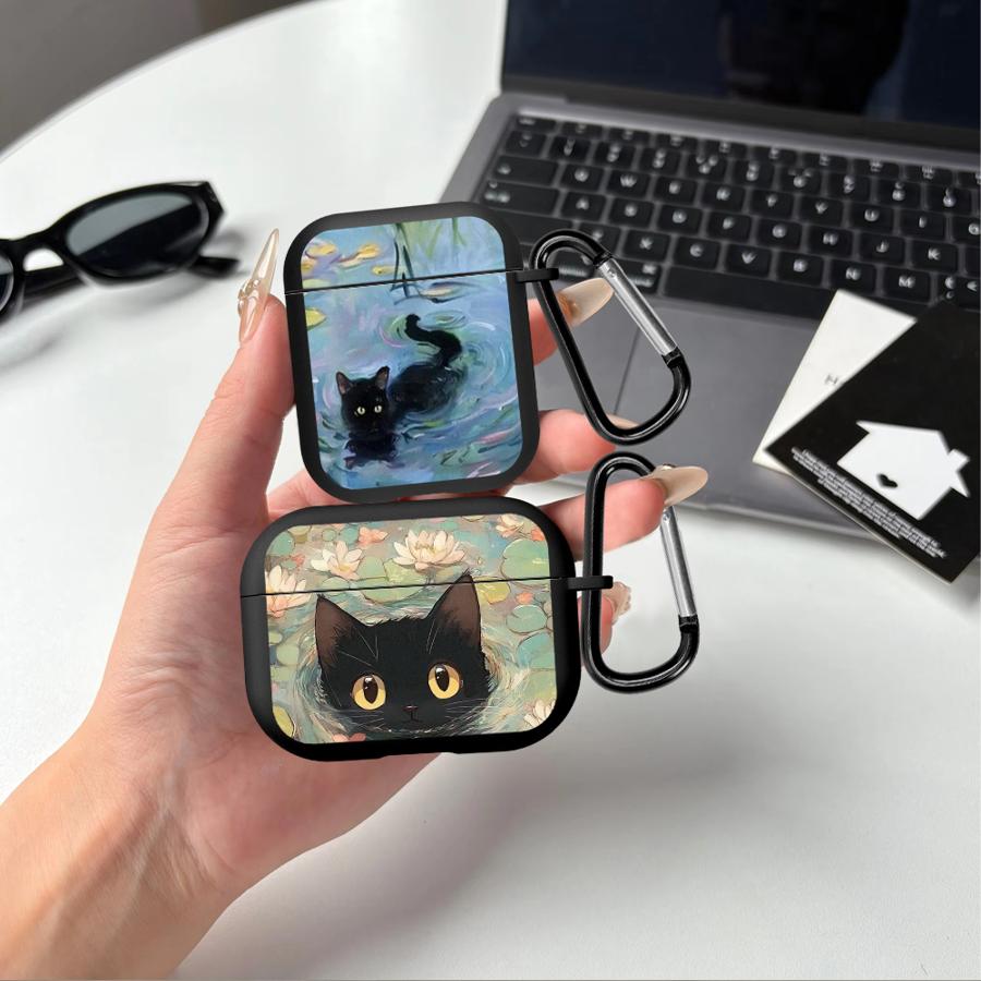 Earphone Cases Cover Case For Airpods 3 2 Pro3 Pro2 Pro 1 4 Black Cat