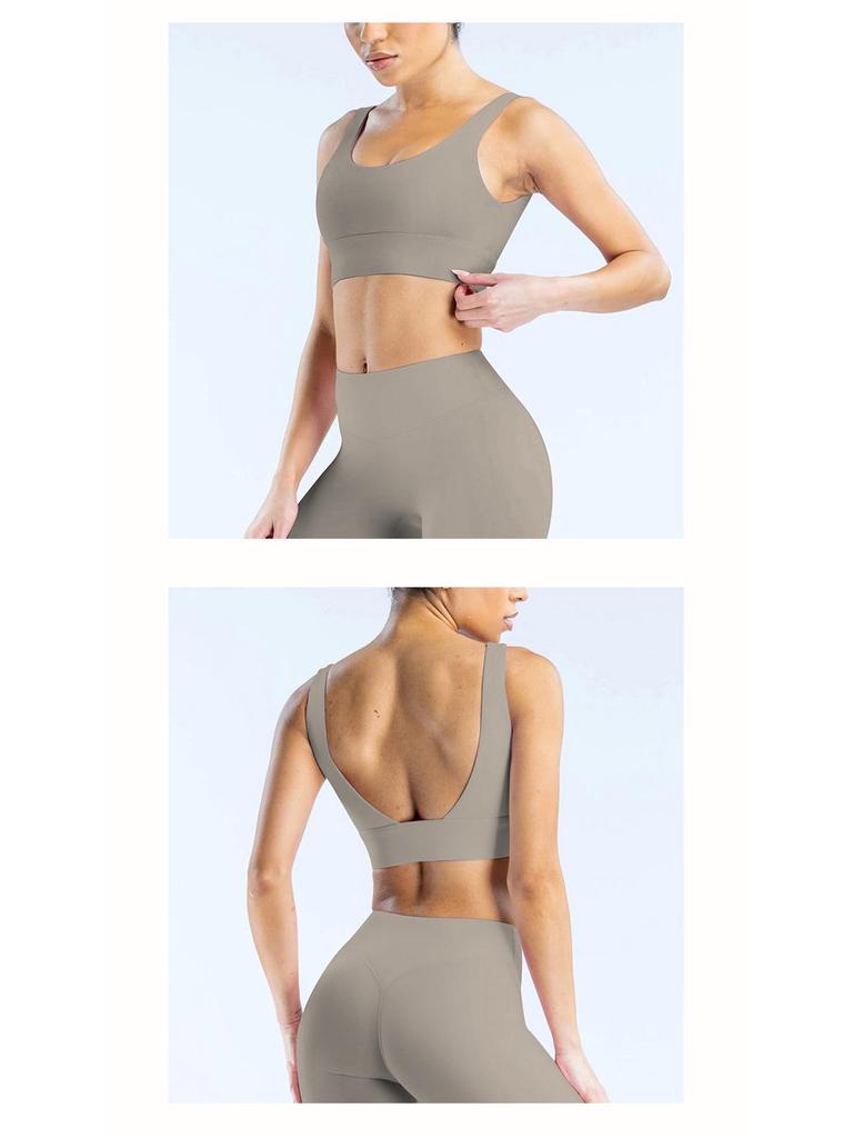 Dfyne Serie U-Ausschnitt Sport-BH mit V-Rücken-Design und herausnehmbaren Brustpolstern