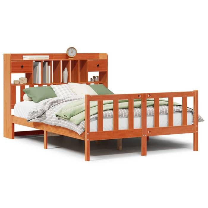 VidaXL Bunk Bed Without Mattress Wax Brown 140x190 Cm Solid Pine, Bed, Bedroom Furniture, Bed with 3321757