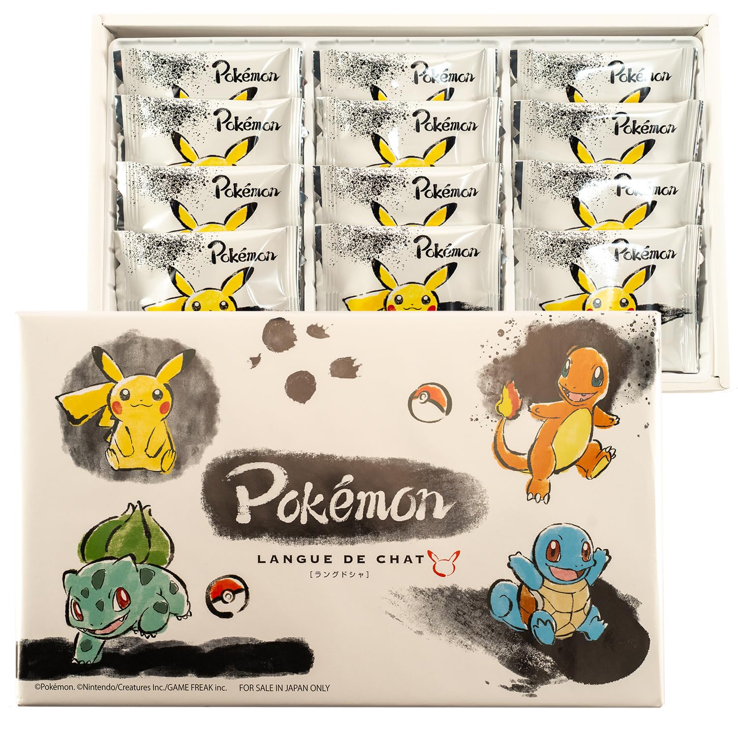 Nagatoya Langue de Chat Cookies Pokémon (12 pieces) белый