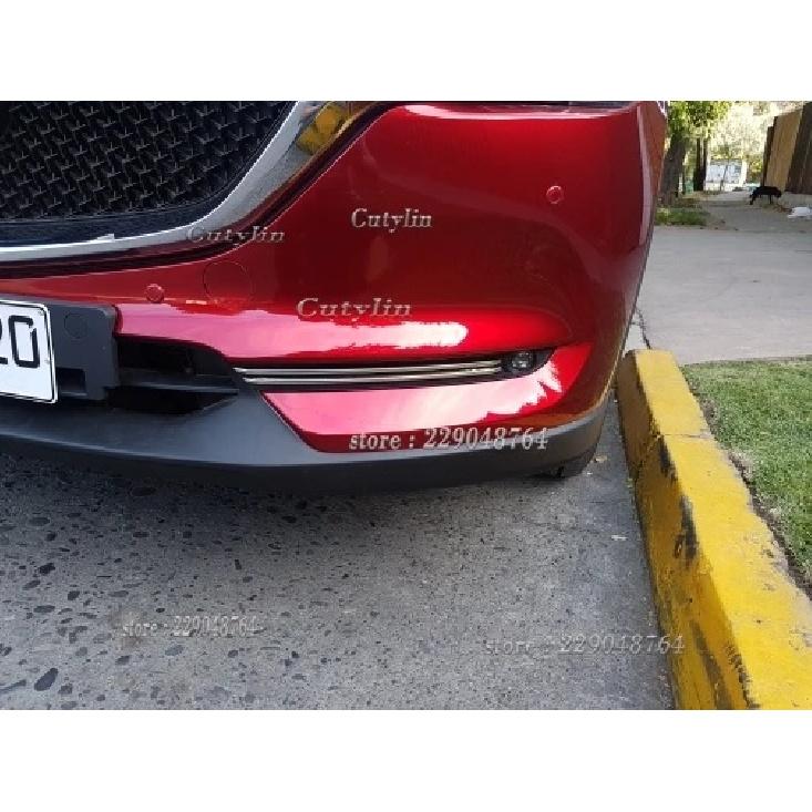 For Mazda CX-5 CX5 2017 2018 Steel Car Front Fog Light Trim Strips Decoration Cover Exterior Accessories Styling