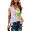 Canotta Larga Estiva 2023 Donna Stampa Scollo a V Senza Maniche Pizzo Camicia Donna Elegante Bluse Per Donna Abbigliamento Femminile 25708