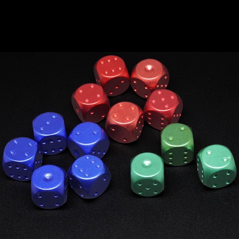 6 Sided Metal Solid Dice Aluminum Zinc Zinc Alloy Rounded Corners Dice Set 5 in1 Metal Dices  Bar Supplies