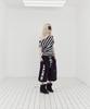 SETUP-EXE Stripe Eyelet Drape Top / Black