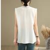 sleeveless oversized vintage blouse Casual loose summer tank tops women button up shirt