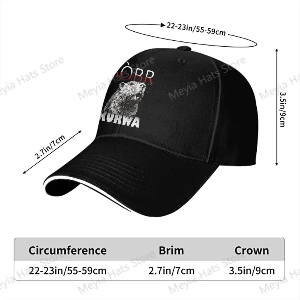 Polish Unisex Baseball Caps Peaked Cap Sun Shade Sunprotection Hat Bobr Kurwa Game