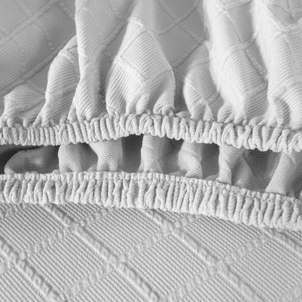 Elastic Jacquard Ottoman Cover Solid Color Footstool Case Durable Pouf Stool Cover  Home Decor