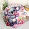 Romantic Koala With Heart Automatic Folding Umbrella Lightweight Retractable Compact Umbrella For Outdoor Adventures And Festive Giftingt67