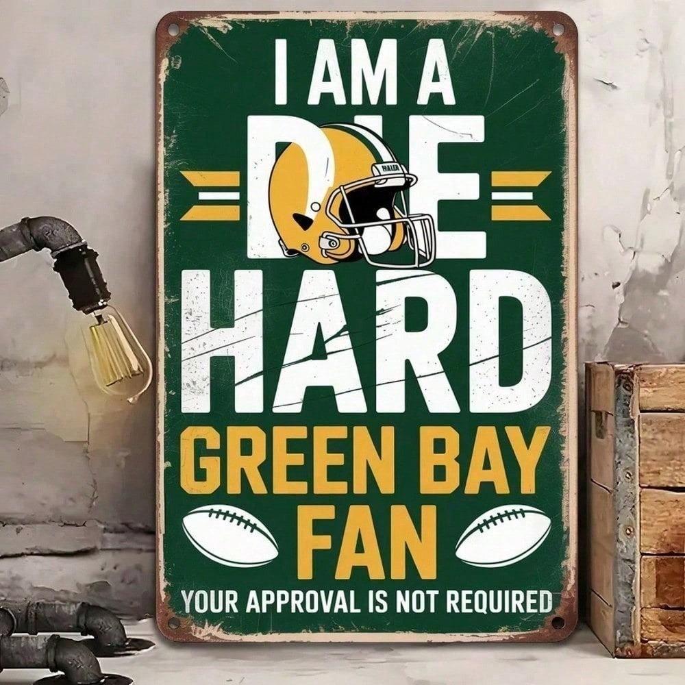Vintage Green Bay Packers Metal Tin Sign Rustic Retro Wall Decor for Man Cave Bar