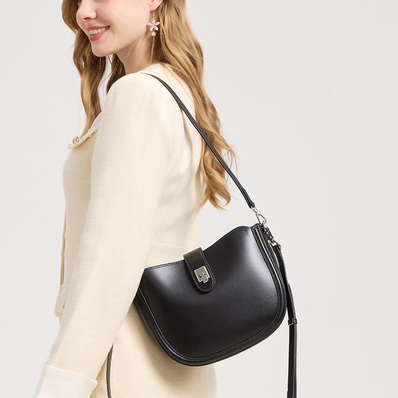 Ladies Natural Cow Leather Retro Handbags Women‘s Cowhide Underarm Shoulder Bag Female Fashi Luxury Designer Crossbody Bags