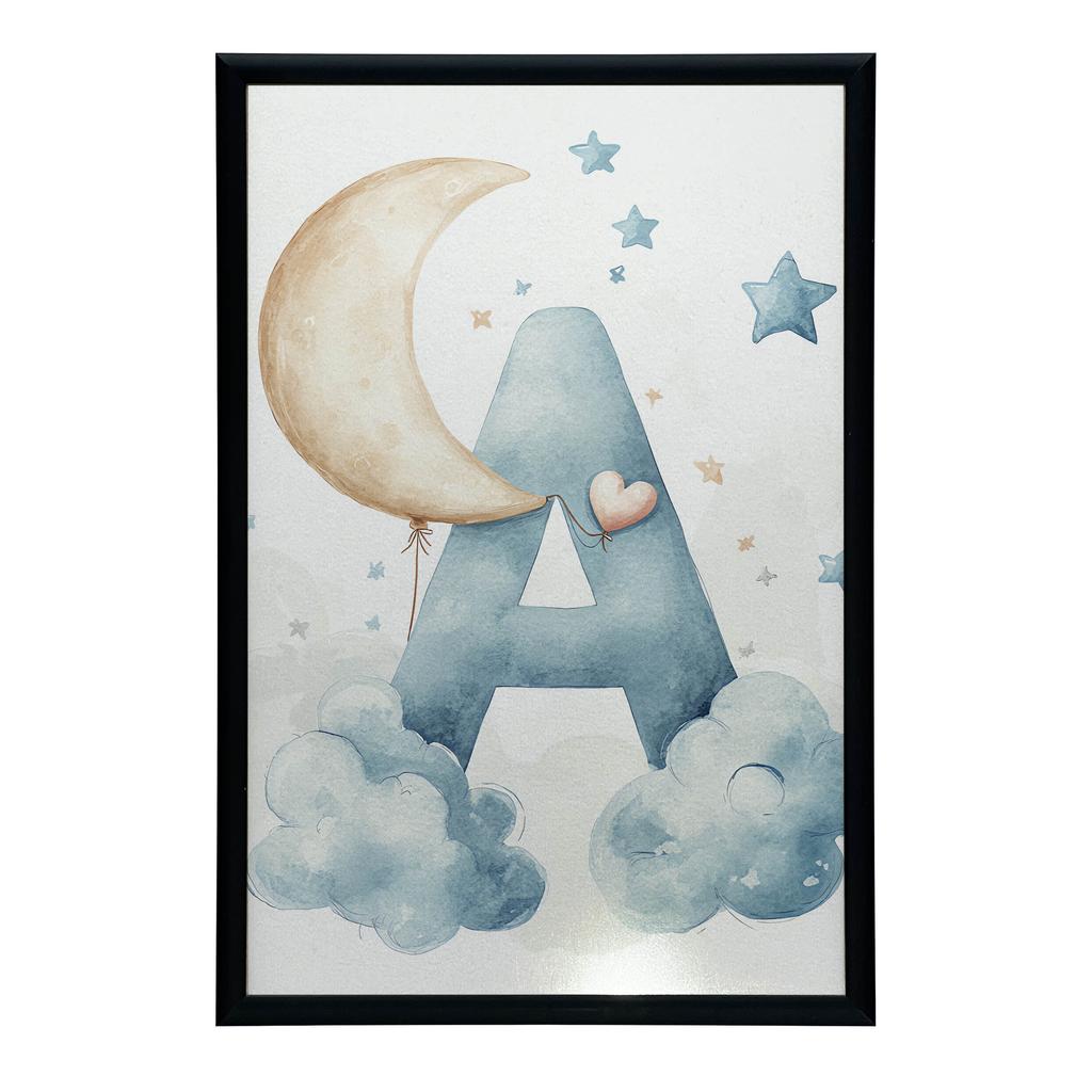 Plakat Litera "A" W Chmurach Plakat Litera "A" W Chmurach, 30X40 Cm, Bez Ramy, Płótno Premium Na Blejtramie