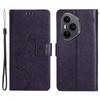 For Honor 400 Pro 5G (Global) Leather Wallet Case Butterfly Flower Imprinted Phone Cover with Strap