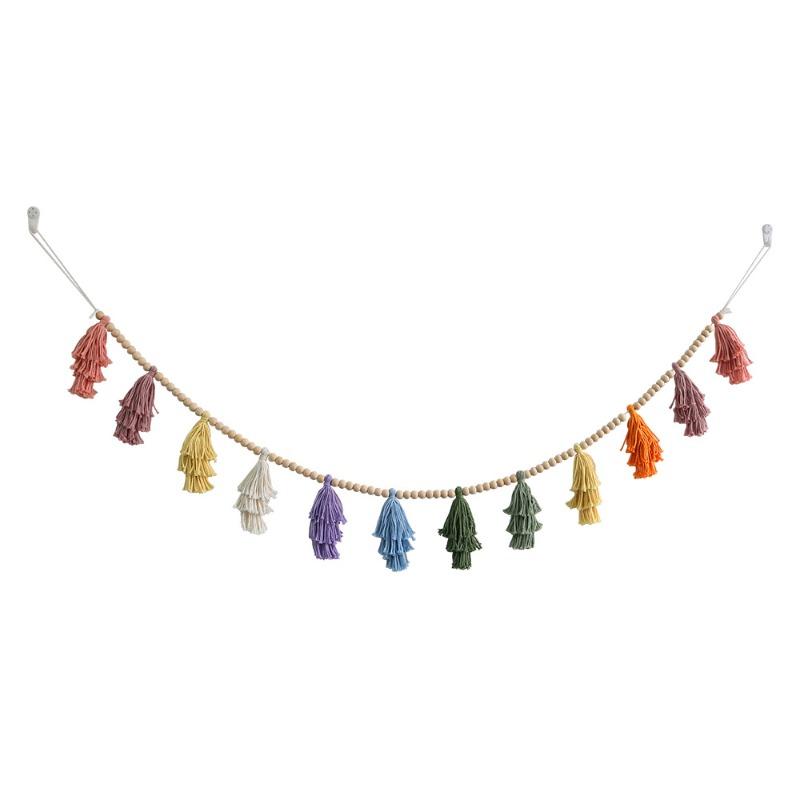 1pc Wooden Beads Tassel Pendants Simple Modern Handicraft Decorative Wall Hanging Color Tassel Tapestries Gift Modern Simple 150cm