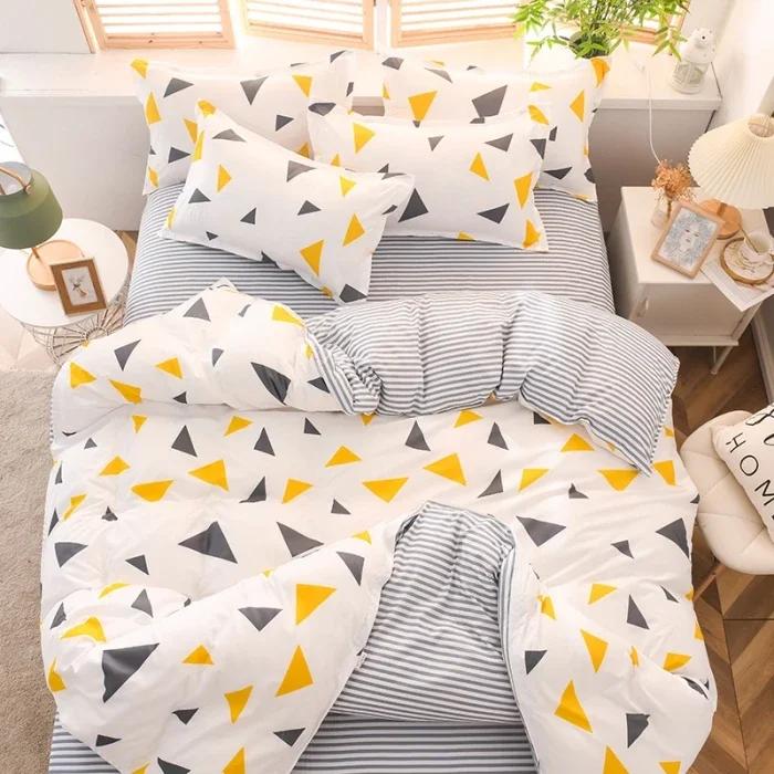 New Comfortable Soft Skin-friendly Cotton Aloe Vera Cotton Four-piece Set Active Cotton Bedding Sheet Quilt Cover