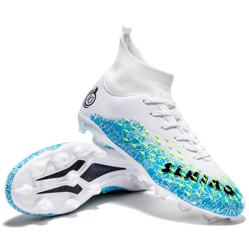 Buty piłkarskie typu high top dla uczniów szkół podstawowych TF z korkami, młodzieżowe AG z długimi korkami, buty treningowe do gry na trawie dla dorosłych, buty męskie i damskie