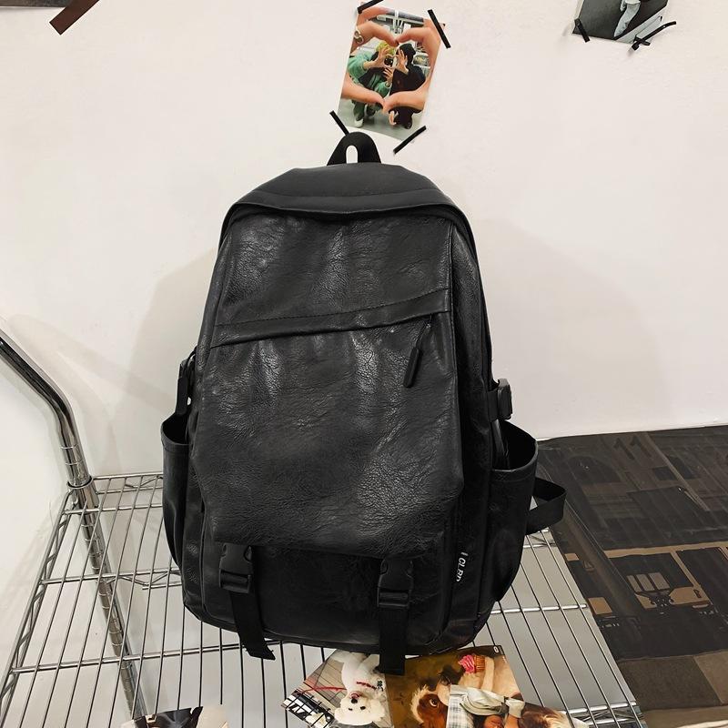 Schoolbag Urban Minimalist PU Backpack, Trendy Backpack, Pure Sex Couple Backpack, Junior High School and High School Students, College Student