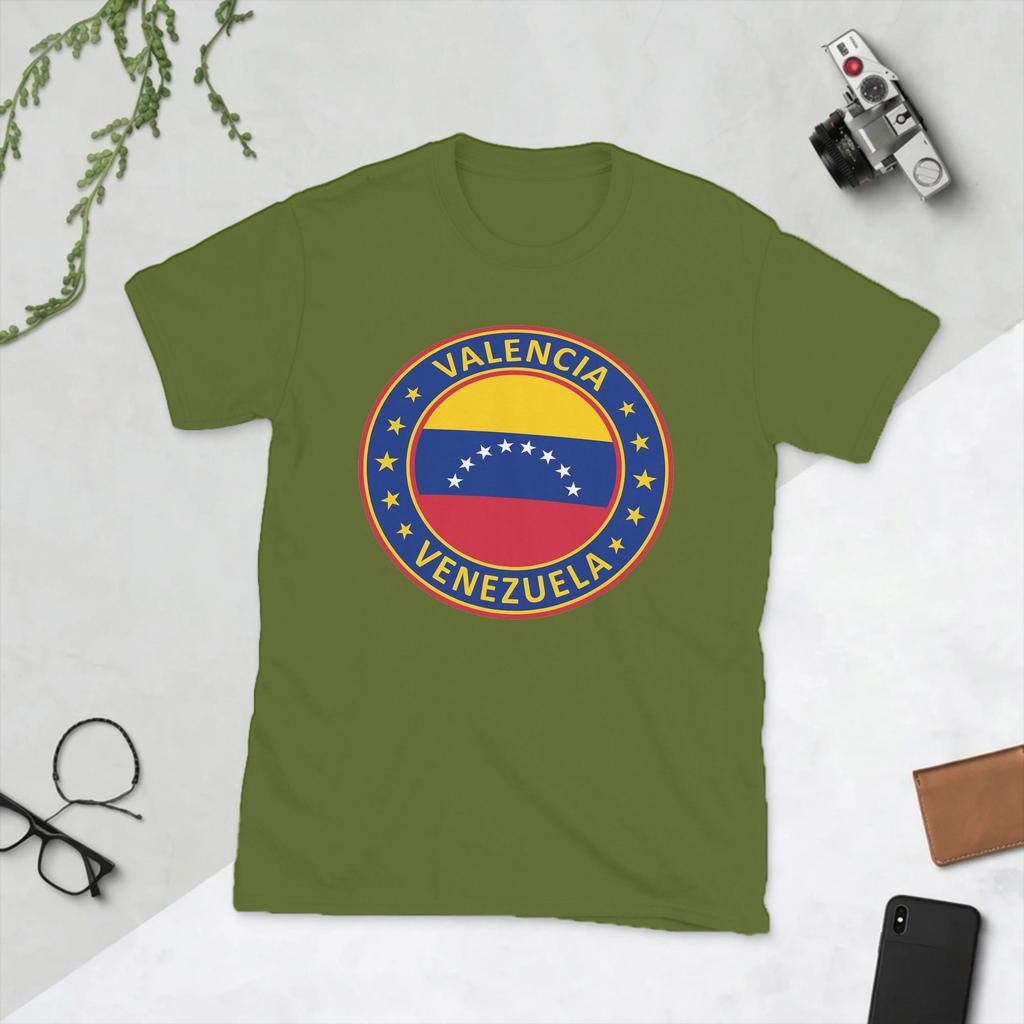 Valencia Venezuela Venezuelan Flag Unisex T Shirt Novelty Tees Short Sleeve Round Neck TShirt Cotton Plus Size Tops