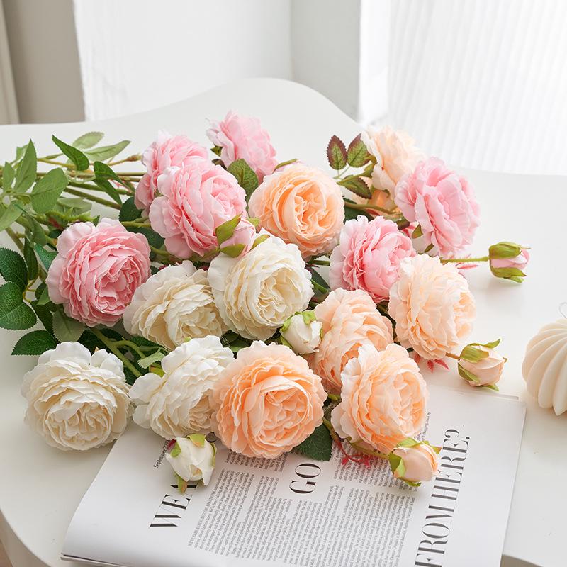 Peony Silk Rose Bouquet: Artificial & Dried Flowers for Indoor Decoration Centerpiece