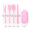 Portable Wheat Straw Folding Cutlery Set