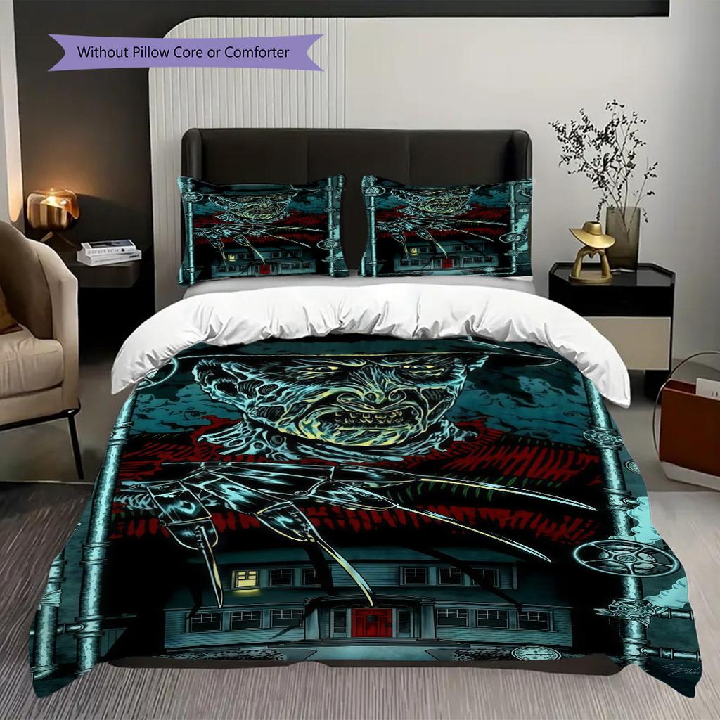 Horror Movie Characters Set Threepiece Set 1 Duvet Cover 2 Pillowcase Without Core Soft And Comfortable Bedding Set