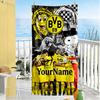 Borussia Dortmund Customized Name Beach Towel Soft Durable Quick-Dry Ideal for Travel Outdoor Swim Pool Yoga Surf Camping Hiking Gym Gift Holiday