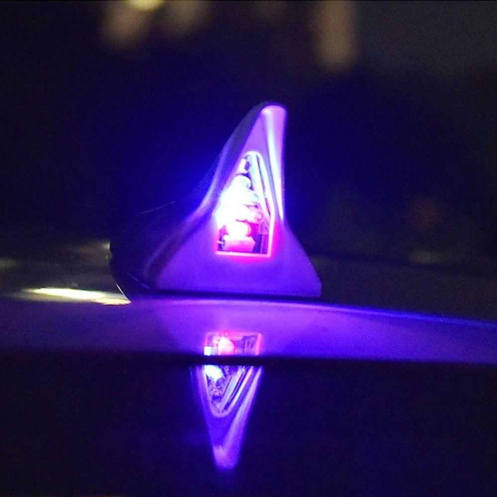 LED Light Roof Tail Modification Light Solar Safety Warning Light Car Shark Fin Antenna  Driving