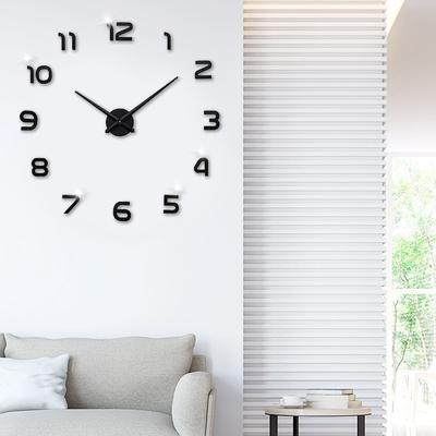 Hole-free Scandinavian Simple Wall Clock Acrylic Creative Living Room Clock Modern Decorative Wall-mounted Table Quartz