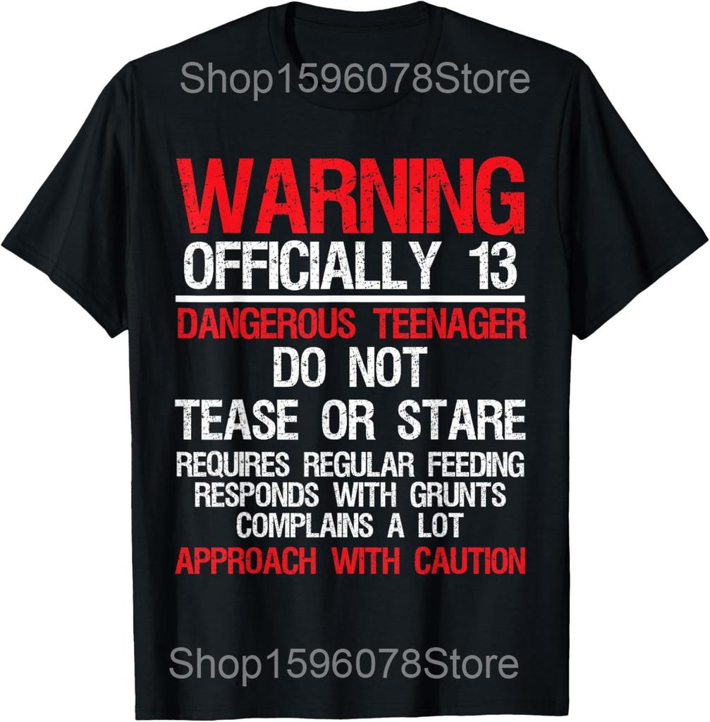 Dreizehn Offizielle Niedliche Teenager 13. Geburtstag T-Shirts Unisex Streetwear T-Shirt Kurzarm Unisex Lockere Kleidung