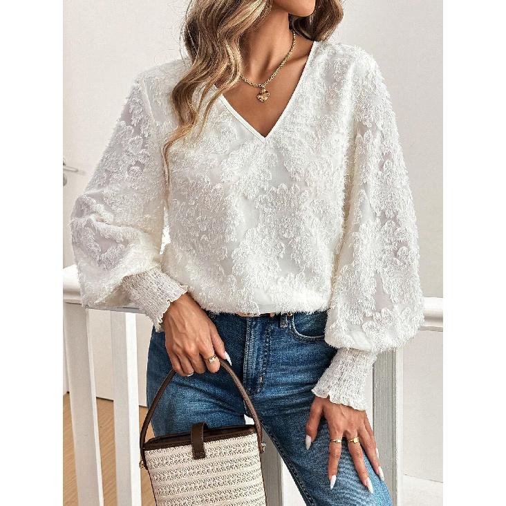 Frühling und Herbst Neue Damen Vielseitige Langarm Tägliche Business Pendler Elegante Komfort Sexy Bottom Shirt Top