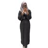 2025 Autumn Women's Knit Sweater Dress: European & American Style, Round Neck, Long Sleeve, Waist-cinching, Korean-inspired Fashion