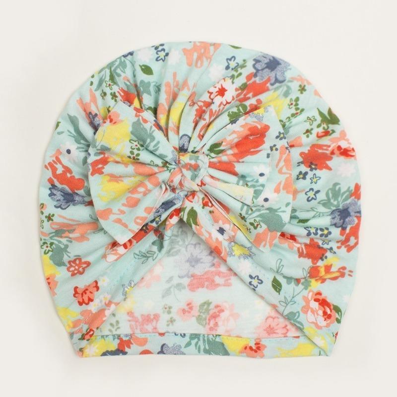 New cute children's bow pullover hat, creative printed baby hat, thin baby fetal hat