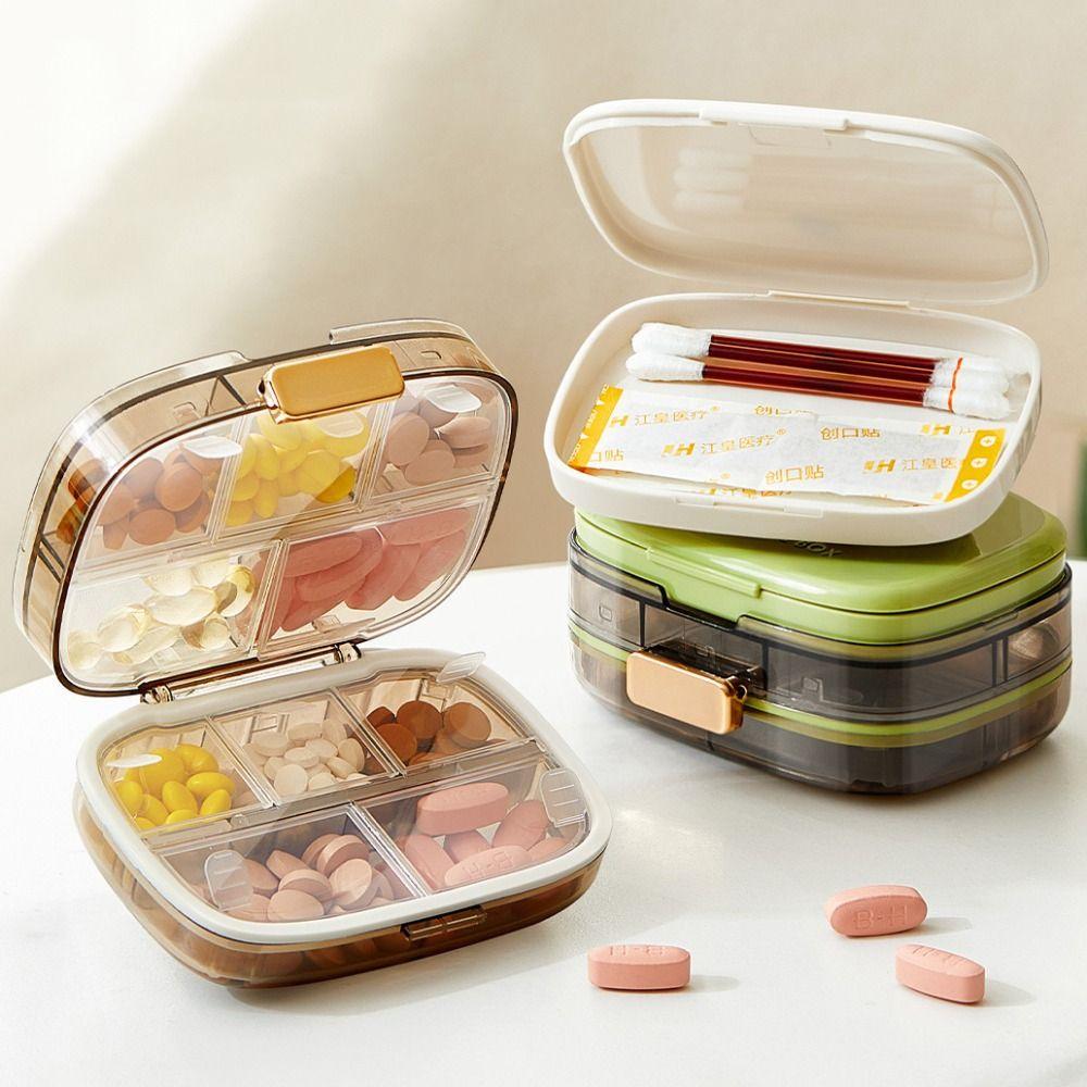 Sealed Medicine Tablet Organizer Multi-Layer Pill Container Box New Weekly Pill Case
