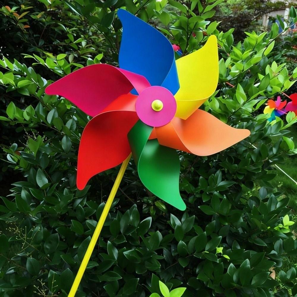 2pcs PVC Six Leaf Pinwheel Windmill 30cm Wind Windmill Wind Spinner  Garden Yard Party Decoration