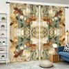 2 Pieces of Vintage Morandi Floral Curtains, French Country Style Light Luxury Blackout Curtains for Living Room and Bedroom