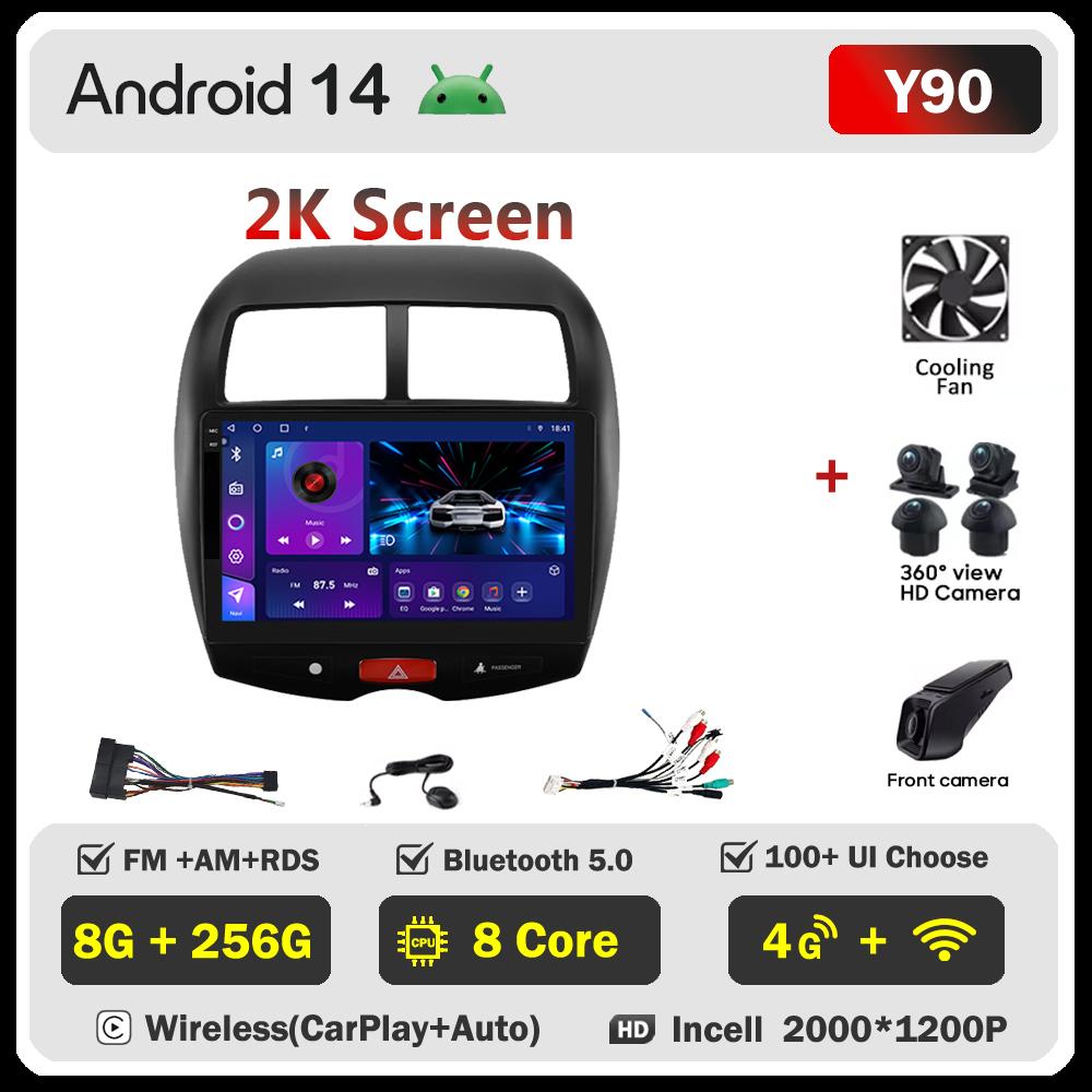 Android 14 For Mitsubishi ASX 1 2010-2018 Car Radio Player Car Intelligent Systems Touch Screen GPS Navigation Mirror Link Wifi