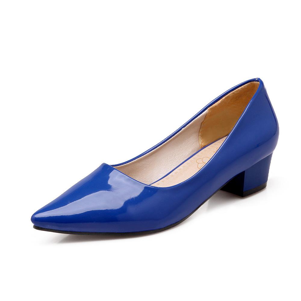 

Модные туфли-лодочки на низком каблуке, элегантные женские туфли, повседневные конфетно-желтые, синие, красные, телесные, на низком каблуке, офисные, для свадебного платья, женские 45 синий