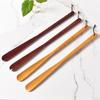 Solid Wood Long Handle Shoehorn - No-Bend Shoe Remover & Portable Puller